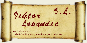 Viktor Lopandić vizit kartica